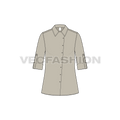 Womens chef shirt flat sketch, front view