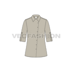 Womens chef shirt flat sketch, front view