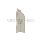 Womens chef shirt flat sketch, side view