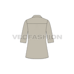 Womens chef shirt flat sketch, back view