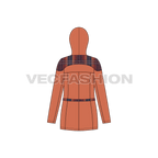 Women's Classic Anorak Jacket flat sketch, back view