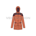 Women's Classic Anorak Jacket flat sketch, front view