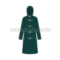 Women's Classic Duffle Coat flat sketch, front view