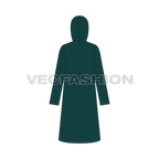 Women's Classic Duffle Coat flat sketch, back view
