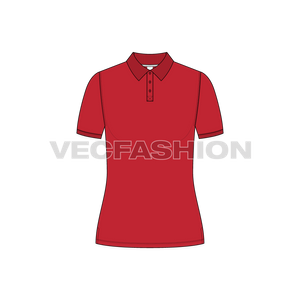 classic red polo shirt vector clothing template