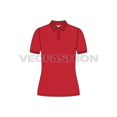 classic red polo shirt vector clothing template