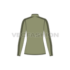 Womens climbing fleece jacket flat sketch, back view