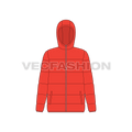 Women's Climbing Puffer Jacket flat sketch, front view