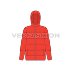 Women's Climbing Puffer Jacket flat sketch, front view