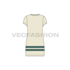 Womens college pullover flat sketch, back view