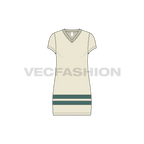 Womens college pullover flat sketch, front view