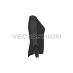 Womens compression tee flat sketch, side view