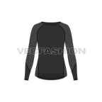 Womens compression tee flat sketch, front view