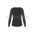 Womens compression tee flat sketch, back view