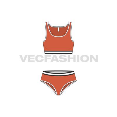 A vector template for Women's Cotton Bralette Set