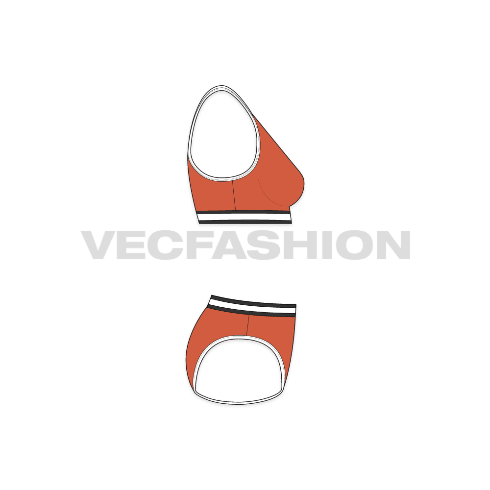A vector template for Women's Cotton Bralette Set