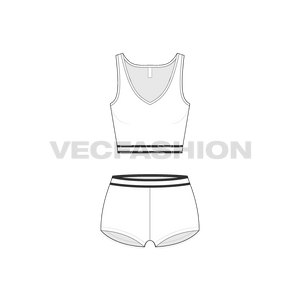A vector template for Women's Cotton Underwear Set.