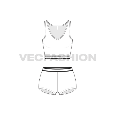 A vector template for Women's Cotton Underwear Set.