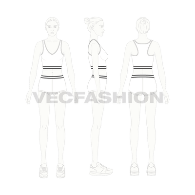 Women's Underwear Vector Underwear Vector fashion Flat Sketch for Adobe  Illustrator Technical Drawing women's Underwear Templates 