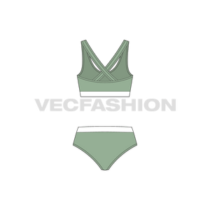  A vector template for Women's Cotton Underwear Set