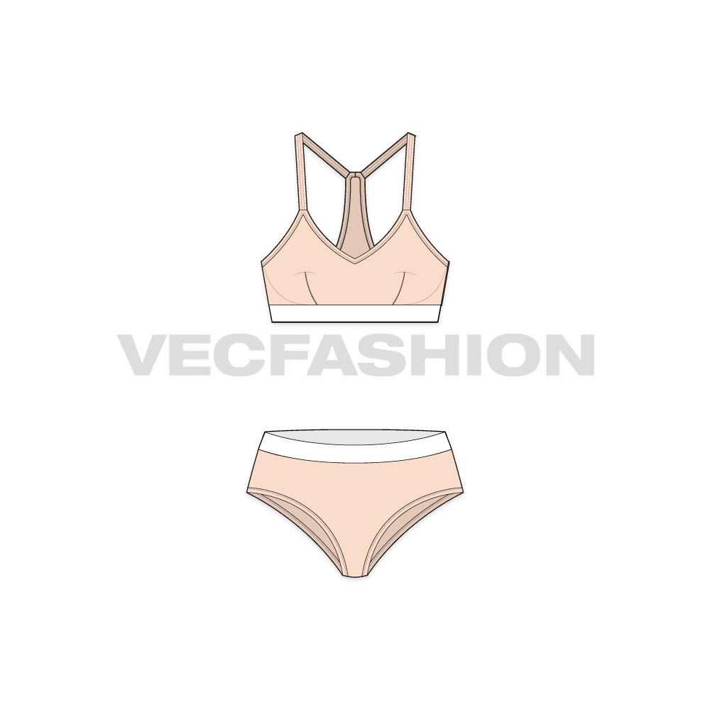 Women's Cotton Underwear Set vector clothing fashion sketch