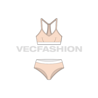 Women's Cotton Underwear Set vector clothing fashion sketch