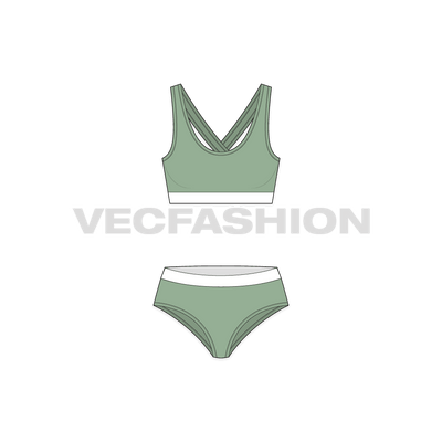 A vector template for Women's Cotton Underwear Set