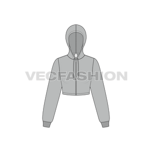 Women s Crop Front Open Hoodie