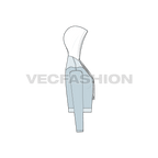 Womens crop hoodie fashion sketch template flat sketch, side view