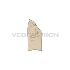 Womens crop shirt flat sketch, side view