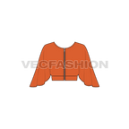 Womens crop top flat sketch, back view