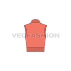 Womens cropped mock neck sweater flat sketch, back view