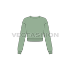 Womens cropped pullover flat sketch, back view