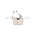 Womens cross-front crop top flat sketch, side view