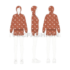 Womens daywear sweatsuit flat sketch, on croqui
