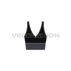 Womens deep neck tank flat sketch, front view