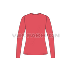 Womens deep v-neck shirt flat sketch, back view