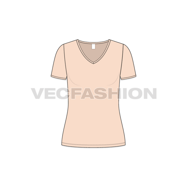 Women's Deep V-neck T-shirt - VecFashion women-s-deep-v-neck-t-shirt-vecfashion