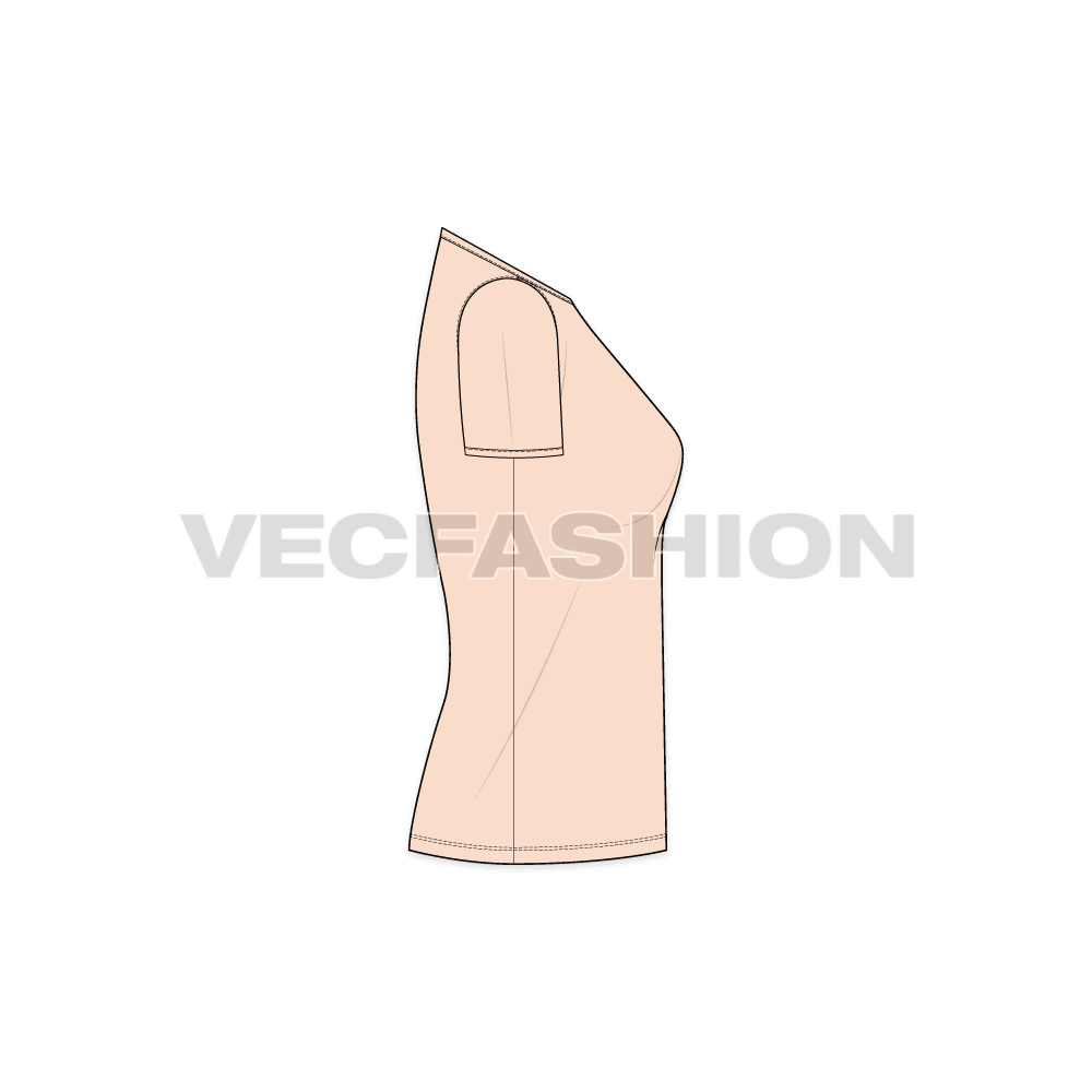 Women's Deep V-neck T-shirt vector apparel template
