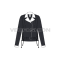 Women's Denim Jacket flat sketch, front view