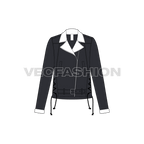 Women's Denim Jacket flat sketch, front view
