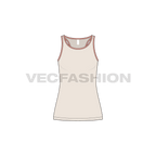 Womens double racerback sport tank flat sketch, front view