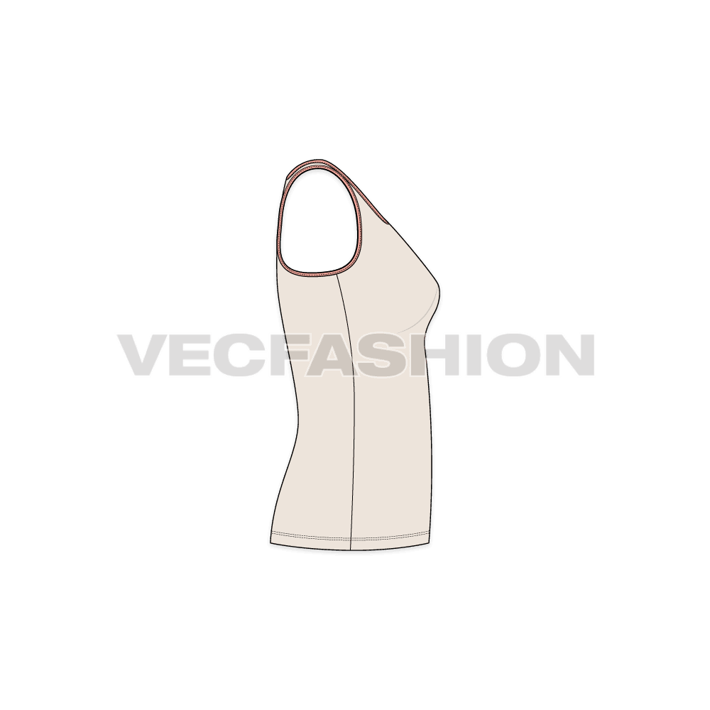 A vector template for Women's Double Racerback Sport Tank Top mostly used for Sport and Training purposes.