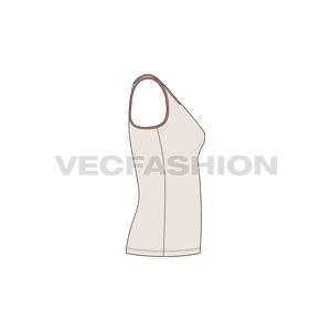 A vector template for Women's Double Racerback Sport Tank Top mostly used for Sport and Training purposes.