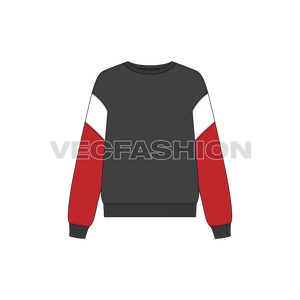 Be it summers or winters, sweatshirts are always in demand and wear all year around. This new template for Women's Drop Shoulder Sport Sweatshirt is in three colors and giving a very sporty look. 