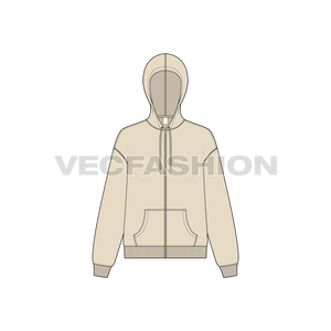 Women s Drop Shoulder Zipper Hoodie VecFashion
