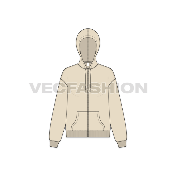 Hoodie drawing front online and back