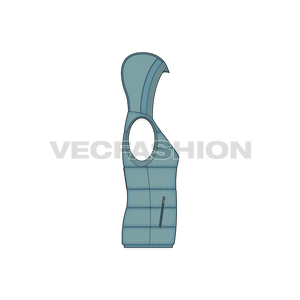 This is a vector fashion template for Women Duck Egg Blue Puffer Vest, inspired from the latest vintage fashion trends. This color is my recent source of inspiration and here I am with an amazing true vector file. 