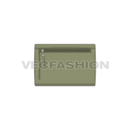 Womens envelop purse flat sketch, view 3