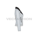 Women's Fashion Moto Jacket flat sketch, side view
